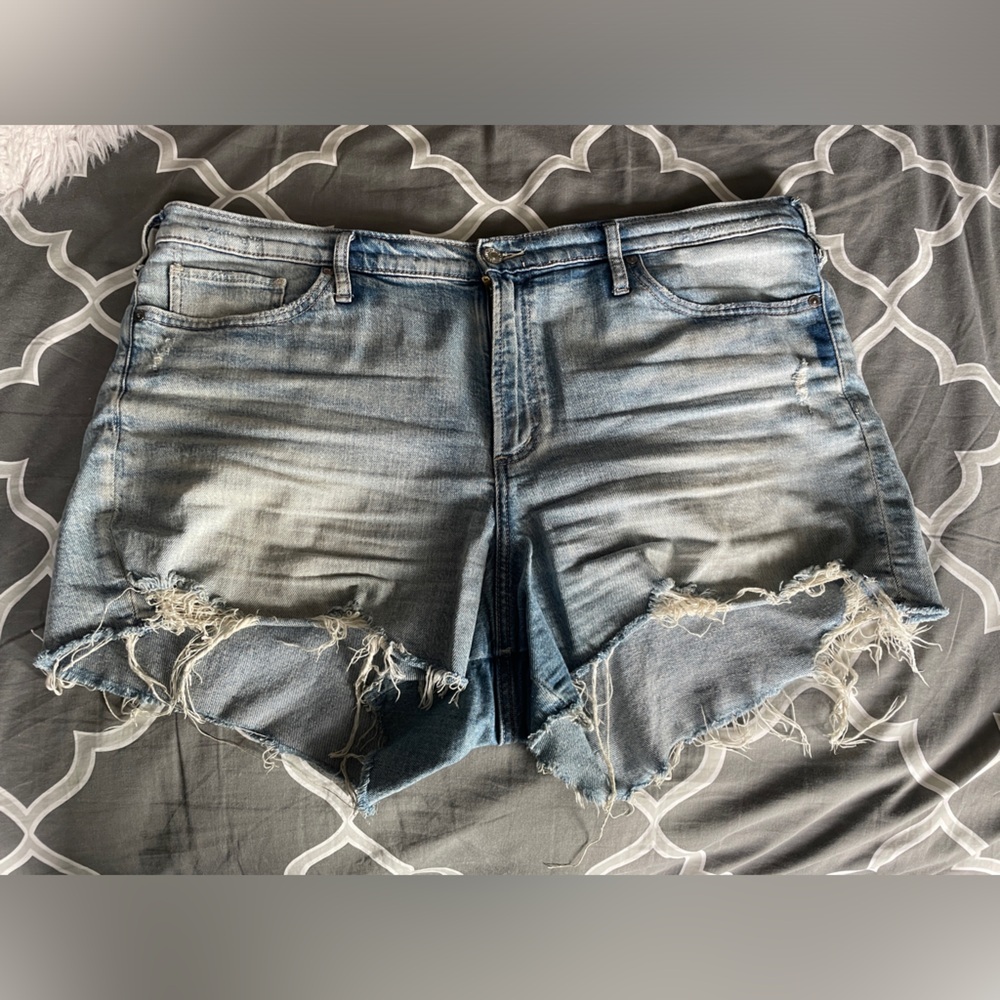 Distressed Denim Shorts​